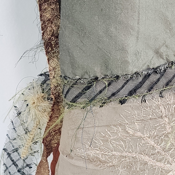 Giselle Shepatin Women's Silk Metallic Lagenlook Long Sleeves Top - M - Picture 5 of 9